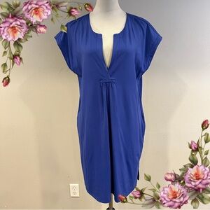 32 Degrees Royal Blue deep v-neck lightweight mini dress